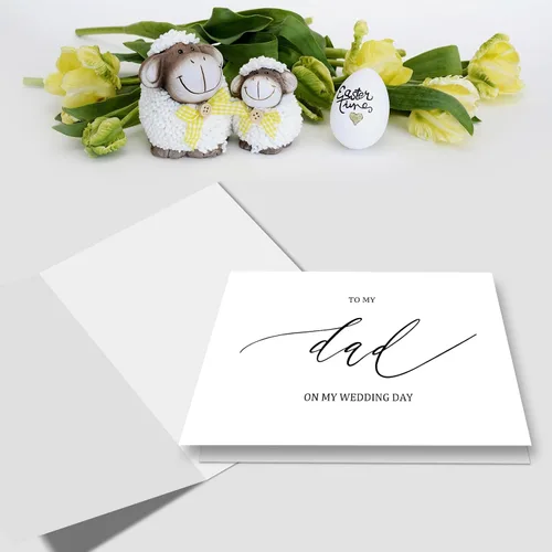 Miniatura 3 de Nchigedy Tarjeta del día de boda para padre, tarjeta de agradecimiento, interior en blanco, 8 x 5.3 pulgadas, tarjeta pesada, funda protectora de #6