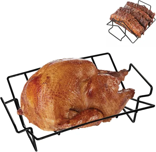 Miniatura 9 de Estante en forma de V para barbacoa para ahumar y asar, estante para asar pavo para huevos grandes y verdes, Kamad Joe, Primo, Visión, estante