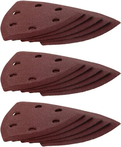 Miniatura 45 de Utoolmart Papel de lija para detalles, papel de lija triangular, almohadillas de lijado de gancho y bucle, multiherramienta oscilante triangular, 15
