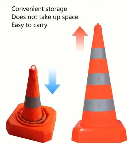 Miniatura 5 de Conos de tráfico plegables, conos de seguridad para estacionamiento en carretera, conos de construcción, conos de construcción, tiras reflectantes
