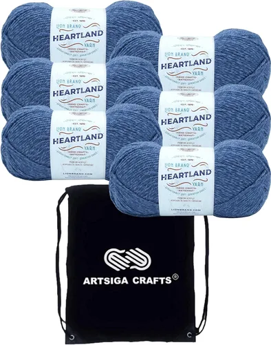 Miniatura 57 de Lion Brand Heartland Capitol Reef 136-140 (3 cadejos - mismo lote de tinte) Hilo estambre medio #4 acrílico para crochet y tejer con bolsa