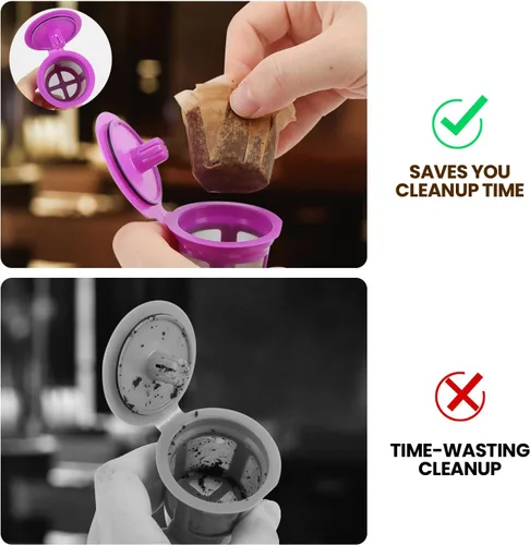 Miniatura 7 de Pro Mael Filtros de café desechables K Cup de papel para cafeteras Keurig de una sola porción 1.0 y 2.0, uso con cápsulas reutilizables K Cup