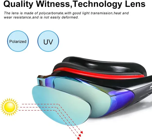 Miniatura 3 de Gafas de natación miope, Gafas de natación de visión corta Recubrimiento Espejo Negro 19