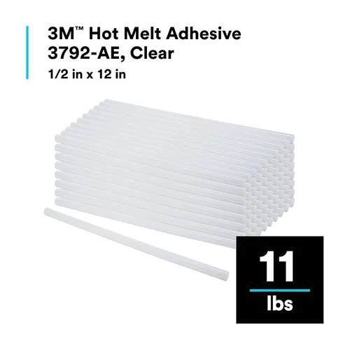 Miniatura 2 de Adhesivo 3 M Hot Melt 3792TC (múltiples tamaños), Transparente, 1