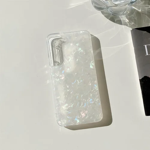 Miniatura 6 de J.west Funda para Galaxy S22 Plus 5G de 6.6 pulgadas, con purpurina brillante translúcida translúcida y colorida, diseño de lámina fina de ópalo