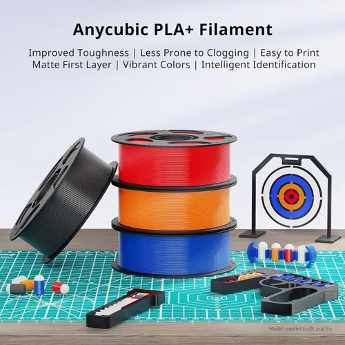 Miniatura 2 de ANYCUBIC PLA Plus (PLA+), filamento para impresora 3D de 1.75mm, filamento de impresión 3D de alta resistencia, precisión dimensional +/- 0.02mm