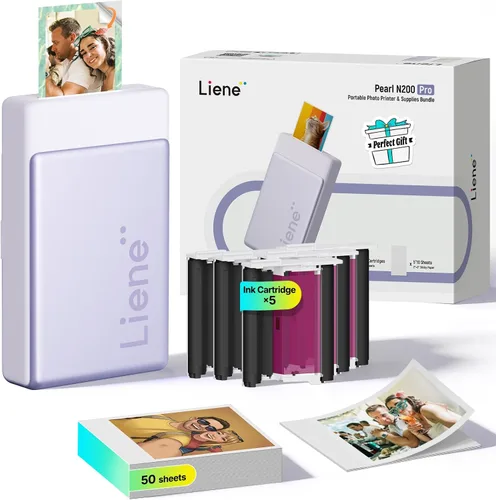 Miniatura 10 de Liene Pearl N200 Pro - Impresora fotográfica portátil AI, mini impresora instantánea para iPhone Smartphone, sublimación de tinte térmico