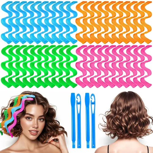 42 rizadores de pelo con ondas sin calor para cabello corto, rizadores de cabello sin daños por calor para ondas y rizos naturales de larga 9.9