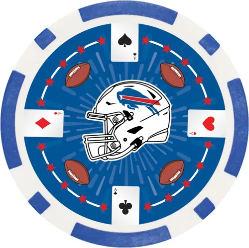 Miniatura 3 de Masterpieces Casino - NFL Buffalo Bills - Juego de fichas de póquer de alta calidad de 100 piezas con bandeja