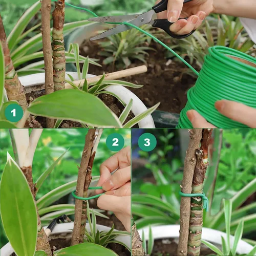 Miniatura 4 de TELENT OUTDOORS Lazos de jardín suaves de 130 pies para plantas, jardinería, hogar, oficina, organización, TPR para jardín, suministros con 0.098 in