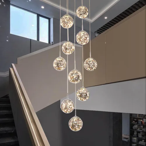 Miniatura 17 de Lámparas Colgantes Candelabros de Cristal Modernos Luminaria Colgante para Isla de Cocina Lámpara Colgante de Esfera, Candelabro Ajustable
