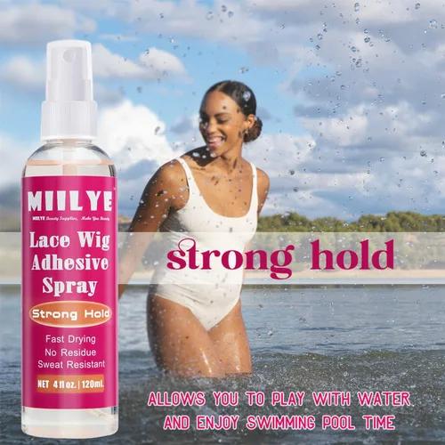 Miniatura 2 de MIILYE Juego de spray de pegamento para peluca para encaje frontal Pegamento blanco y removedor con banda de fusión Kit de encaje
