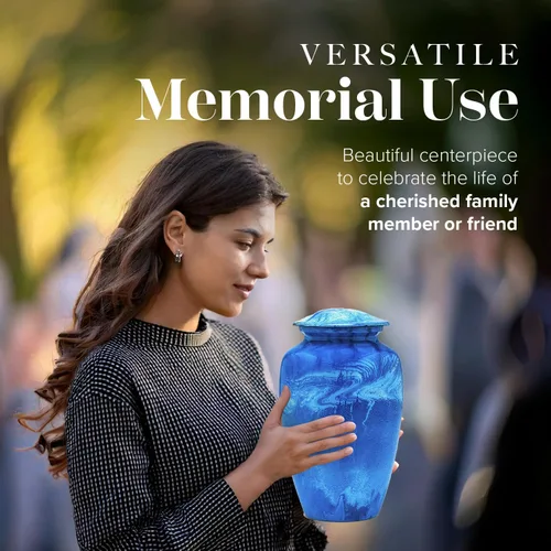 Miniatura 6 de Eternal Harmony Urna grande para cenizas, urna de cremación masculina y femenina para cenizas humanas con acabados elegantes, sello seguro y bolsa