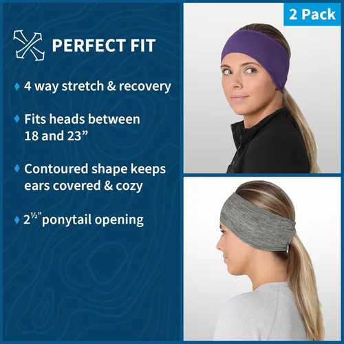 Miniatura 21 de TrailHeads - Diadema para mujer, diseño de cola de caballo, con banda para la oreja que absorbe la humedad, ideal para correr