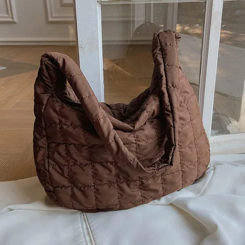 Miniatura 2 de Bolsas de mano acolchadas para mujer, ligeras, acolchadas, ligeras, de nailon, de algodón, acolchadas, grandes