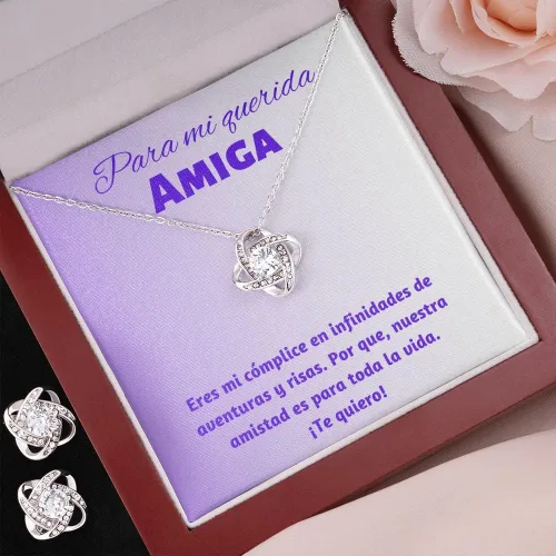 Miniatura 8 de Regalo para Mi Mejor Amiga Elegante Juego de collar y aretes para mujer joyería para mejor amiga juego de aretes y collares