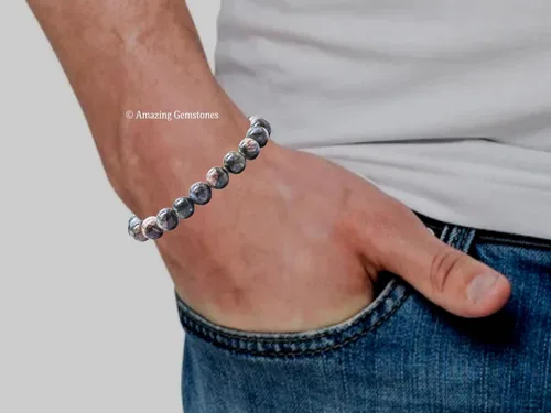 Miniatura 796 de Amazing Gemstone Pulsera de cristal para mujeres y hombres, pulsera de cristal curativo de protección, pulsera elástica con cuentas de piedras