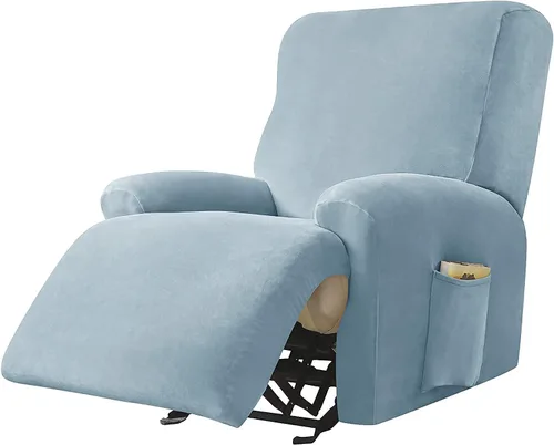 Miniatura 10 de Fundas de terciopelo para sillas reclinables, fundas suaves para sillas reclinables, fundas lavables para sofá reclinable con bolsillo lateral