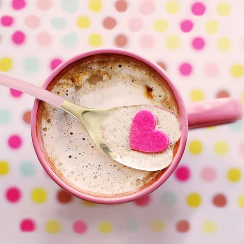 Miniatura 2 de 4 cucharas de postre, 6.7 pulgadas, en forma de corazón rosa, cucharas de helado de acero inoxidable 18/10
