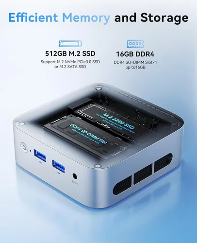 Miniatura 4 de ACEMAGIC Mini PC V1, 12ª generación Alder Lake-N N97 (Beat N150/N100/N95, hasta 3.6 GHz), 16 GB DDR4 RAM 512 GB SSD Mini computadora, compatible