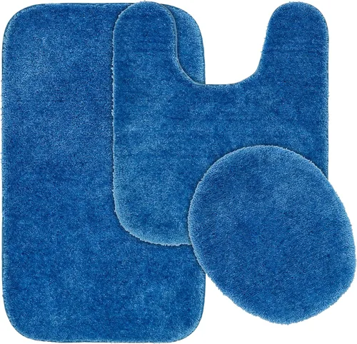 Miniatura 117 de Garland Rug 2 alfombras de baño tradicionales de nailon lavables color morado (17 x 24 pulgadas, 21 x 34 pulgadas), suaves, absorbentes y elegantes