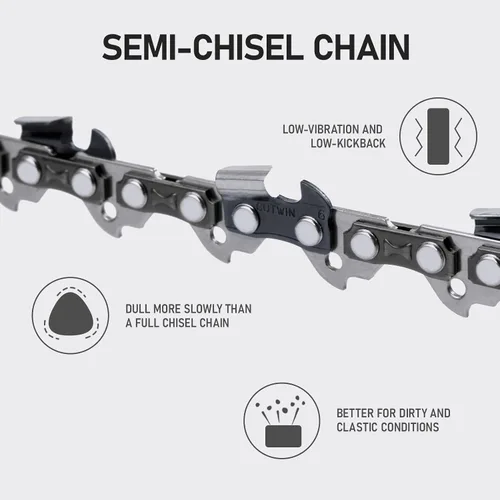 Miniatura 7 de Paquete de 3 Cadenas de Motosierra de 10 Pulgadas CW-R40 Paso LP 3/8" Calibre .043" 40 Eslabones de Transmisión, Repuesto de Cadena de Sierra