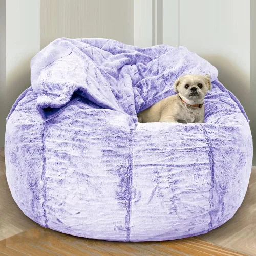 Funda para sillones, 6 pies, redonda, gigante, perezosa, para sofá, cama, saco sin relleno, puf de terciopelo esponjoso, puf, asiento de piso, puf, B