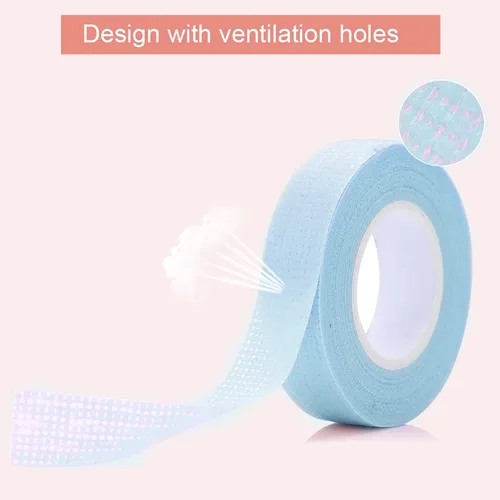 Miniatura 2 de 6 rollos de cinta de pestañas, cintas adhesivas de tela para pestañas, cinta adhesiva transpirable de tela de microporos para suministro de Azul