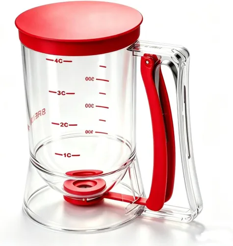 Miniatura 8 de BBSTARZ Separador de masa para magdalenas, crepes, galletas, pasteles, gofres y crema. Separador de masa y crema. Vaso medidor para horneado. rojo