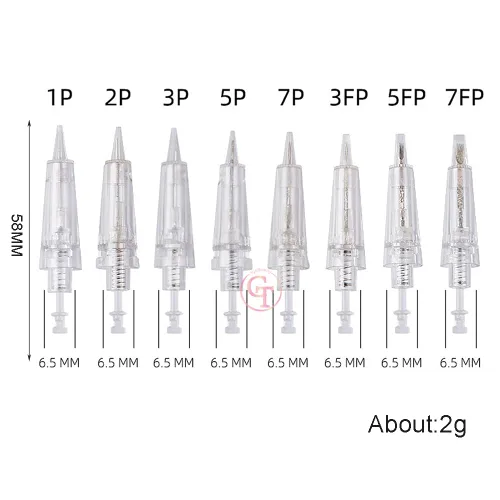 Miniatura 3 de Cartucho de agujas de maquillaje permanente para máquina de tatuaje Eyliner de cejas 1P 3P 5P 5F 7F para sombra de cejas en polvo degradado