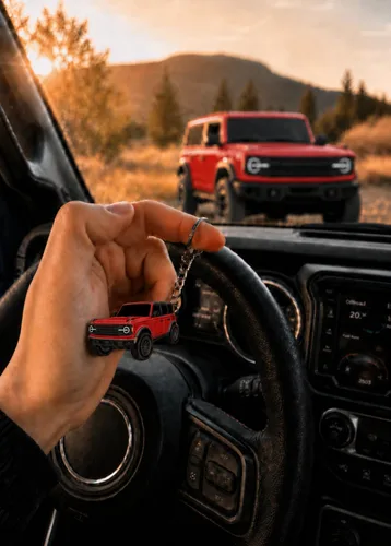 Miniatura 5 de Accesorios de Llavero Bronco 4 puertas llavero Fob Cubierta Modificaciones geniales compatibles con Ford Bronco 2022 2023 2024 Rojo