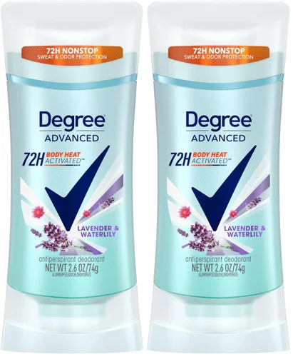 Degree Desodorante antitranspirante, lavanda y nenúfar, protección de 72 horas, tecnología MotionSense, para mujeres, 2.6 onzas, paquete de 2