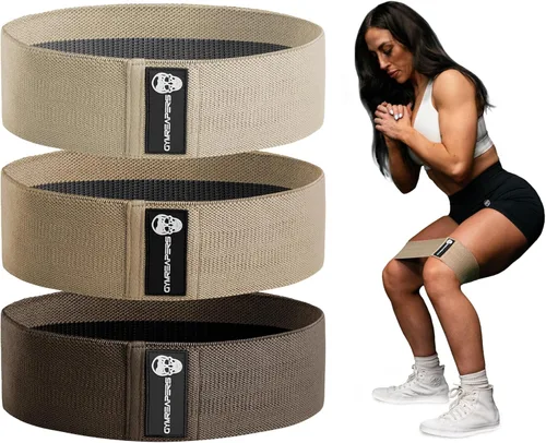 Bandas de cadera para entrenamientos de glúteos | Juego de bandas de tela antideslizante con 3 niveles - Bandas de resistencia para piernas y cadera