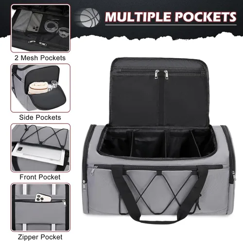 Miniatura 5 de Bolsa de lona para tenis para viajes, Gris
