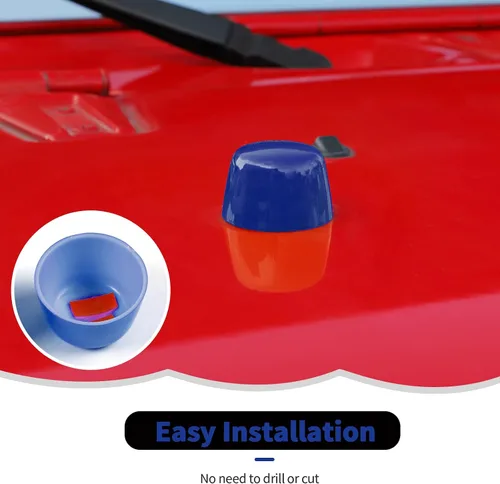 Miniatura 4 de Cubierta de Goma para Capó del Motor, Adorno de Adornos para Cuerpo de Vehículo para Jeep Wrangler JK JKU 2007-2018, Azul
