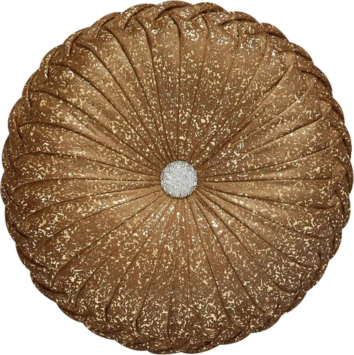 Miniatura 18 de EUCIOR Almohadas Decorativas Doradas, Almohada Circular, Almohadas Decorativas Plisadas de Calabaza Hechas a Mano, Almohadas Doradas, Almohadas