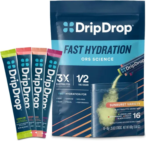 Miniatura 9 de DripDrop Hydration - Paquetes de electrolitos en polvo - Mango, acai, fruta de la pasión, coco piña - 16