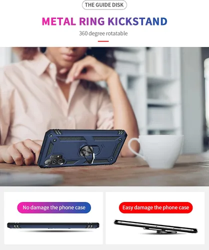 Miniatura 6 de Funda para Samsung Galaxy A32 5G con protector de pantalla, grado militar, probada contra caídas de 16 pies, color azul