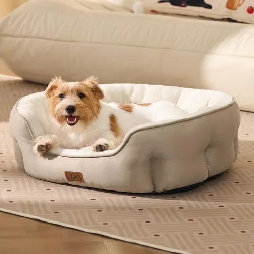 Miniatura 5 de Bedsure Camas refrescantes para perros pequeños, camas redondas para gatos de interior, cama lavable para cachorros y gatitos con parte inferior Azul