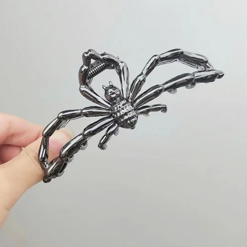 Miniatura 3 de ROMODIYA Pinza para el pelo de araña, clip de metal negro con diseño, accesorios para el cabello para cabello fino/grueso, gran agarre fuerte