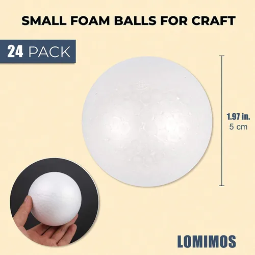 Miniatura 2 de LOMIMOS 24 bolas de espuma, bolas redondas blancas de 2.0 in/2 pulgadas para arreglos florales, artes y manualidades, suministros de bricolaje