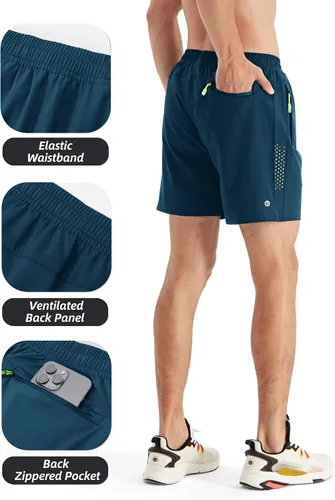 Miniatura 4 de HIFEOS Pantalones cortos deportivos para hombre, pantalones cortos de entrenamiento para correr, tenis, gimnasio, 5, 7, 9 pulgadas, cómodos