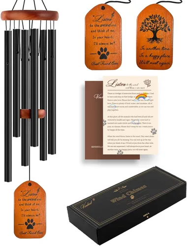 Miniatura 7 de VENBEEL Regalos conmemorativos para perros, campanillas de viento conmemorativas para mascotas de 28", regalo de condolencias por pérdida de perro