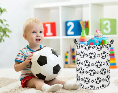 Miniatura 5 de Cesta de fútbol para niños, cesta de fútbol para guardería, lindo contenedor de almacenamiento para niños, organizador de habitación para el hogar