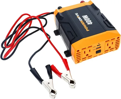Miniatura 5 de PowerDrive PWD400 - Inversor de corriente de 400 vatios de 12 V CC a 110 V CA con 2 salidas y 2 puertos