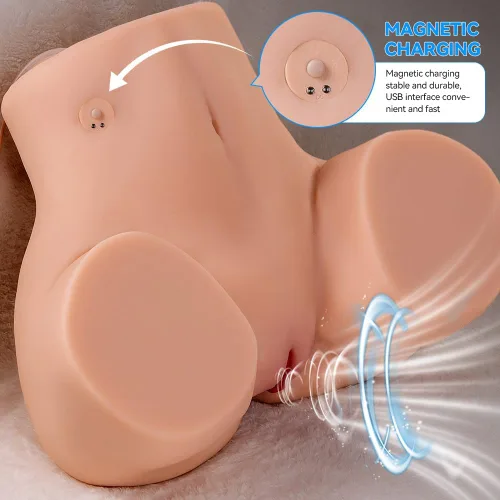 Miniatura 2 de Muñeca sexual de gran trasero de 27 libras para hombres, 10 chupando y vibrando, muñeca realista con canal vaginal y anal 3D, textura de piel