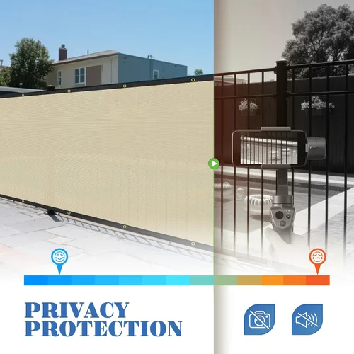 Miniatura 5 de ECOOPTS Valla de privacidad de 6'x12' para cerca exterior con ojales de cobre, apta para cercas comerciales y jardines residenciales al aire libre