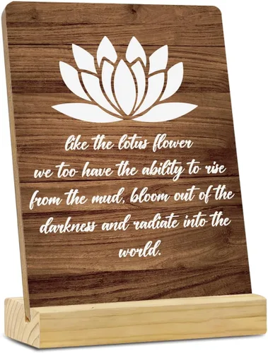 Miniatura 9 de MUBIAO Letrero de placa de madera rústica con soporte de madera, rosa 2 Corintios 6:18, letrero decorativo cristiano para escritorio de oficina