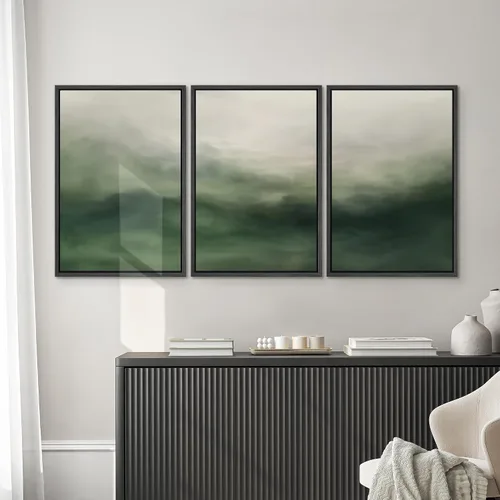 Miniatura 428 de SIGNWIN Lienzo enmarcado para pared, arte con pinceladas de flujo neutro en tonos beige abstractos, ilustraciones, arte moderno, decorativo