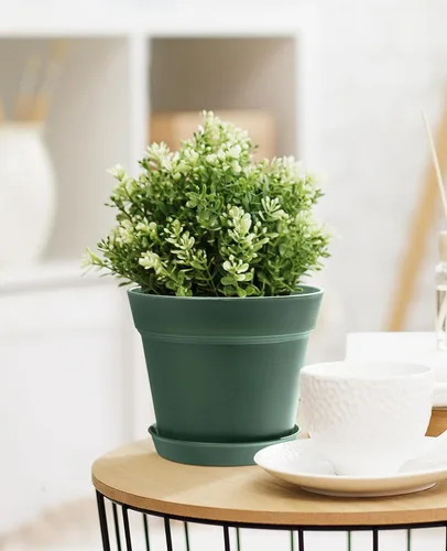 Miniatura 4 de homenote Macetas, paquete de 15 macetas de 6 pulgadas con múltiples agujeros de drenaje y platillos, macetas de plástico para todas las flores